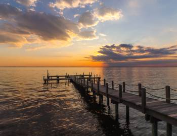 Duck NC Sunset on the Boardwalk
